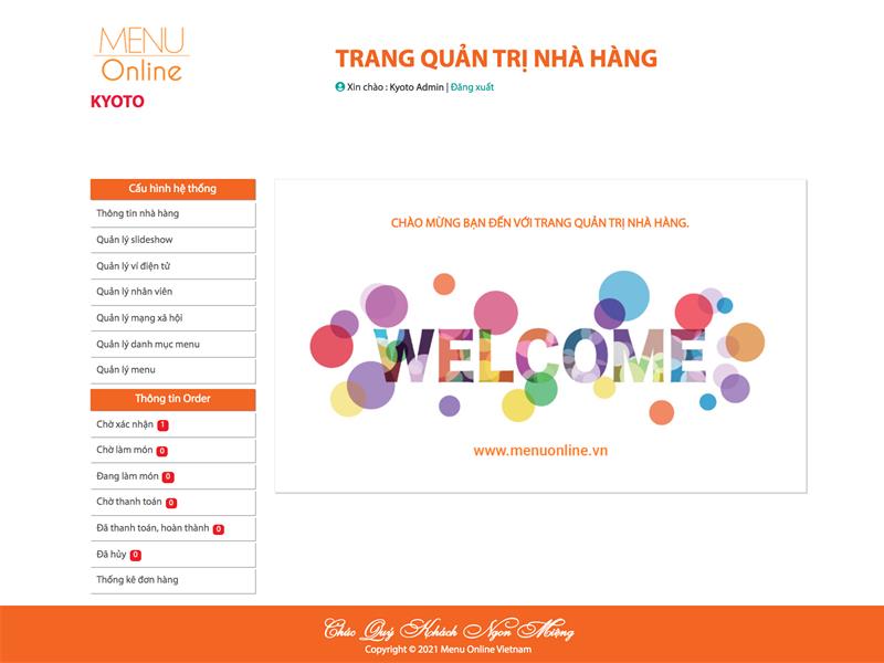 Hệ thống quản lý thực đơn nhà hàng